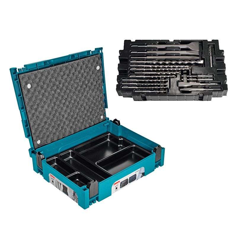 Koffer mit 17 Teilen MAKITA B-53877 Bohrer und Meißel SDS-Plus im Mak-Pac