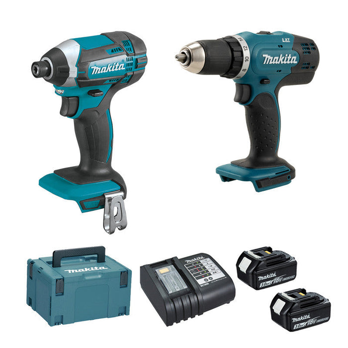 Set aus 2 Maschinen 18 V Li-Ion MAKITA DLX2141JX2 3 Ah (DTD152 + DDF453)