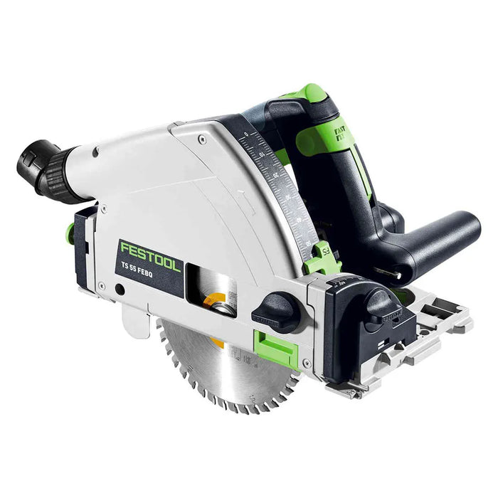 Festool - Tauchsäge TS 55 FEBQ-Plus-FS mit Kreissägeblatt Wood Fine WD42 und einer Führungsschiene FS 1400/2 - 577010