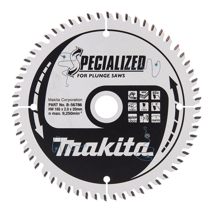Spezielles TCT-Kreissägeblatt MAKITA B-56786 165x20mm, 60 Zähne