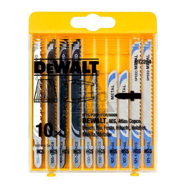 DEWALT T-Schaft-Stichsägeblätter für Holz und Metall DT2294-QZ im Koffer mit 10 Sägeblättern