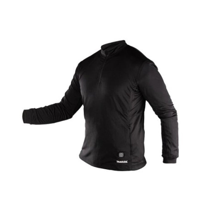 Beheizbares MAKITA Sweatshirt mit Reißverschlusskragen und Akku BL1055B