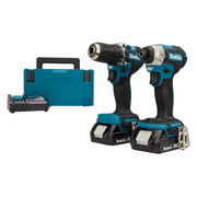 2er-Set MAKITA DLX2423AJ - 18V mit Bohrmaschine DDF487 + Akku-Schlagschrauber DTD157 + 2 Akkus 2Ah + Ladegerät