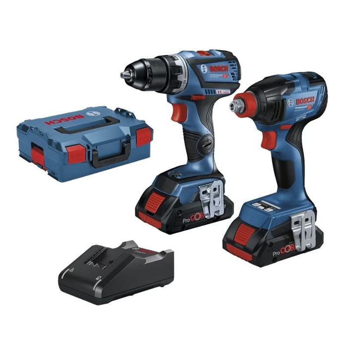 BOSCH Set 06019J0204 Akku-Schlagschrauber GDX 18V-210 C + Akku-Bohrschrauber GSR 18V-60 C + 2x4.0Ah ProCORE L-BOXX