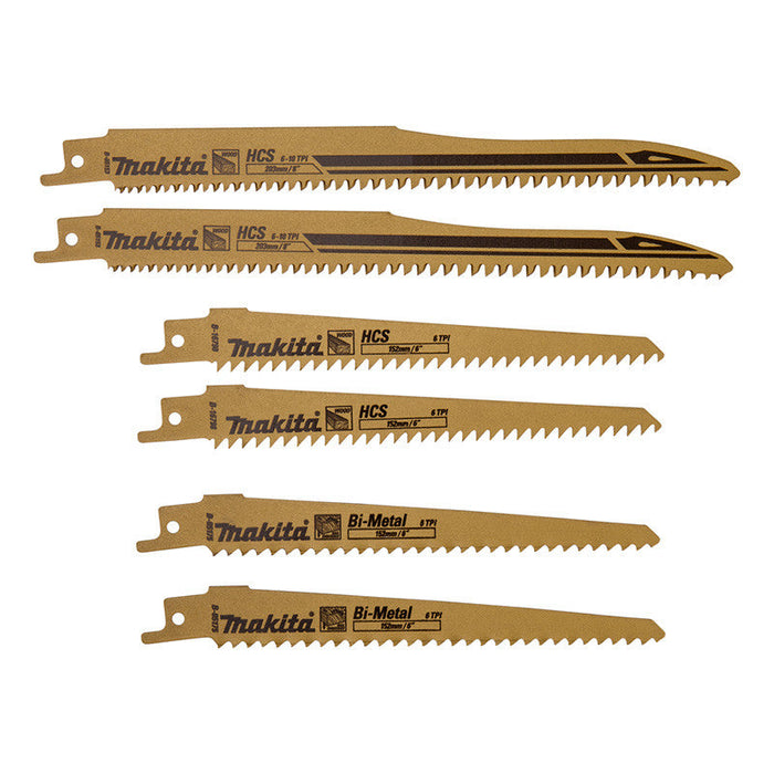 6er-Pack Holzsägeblätter für Säbelsäge MAKITA B-44432