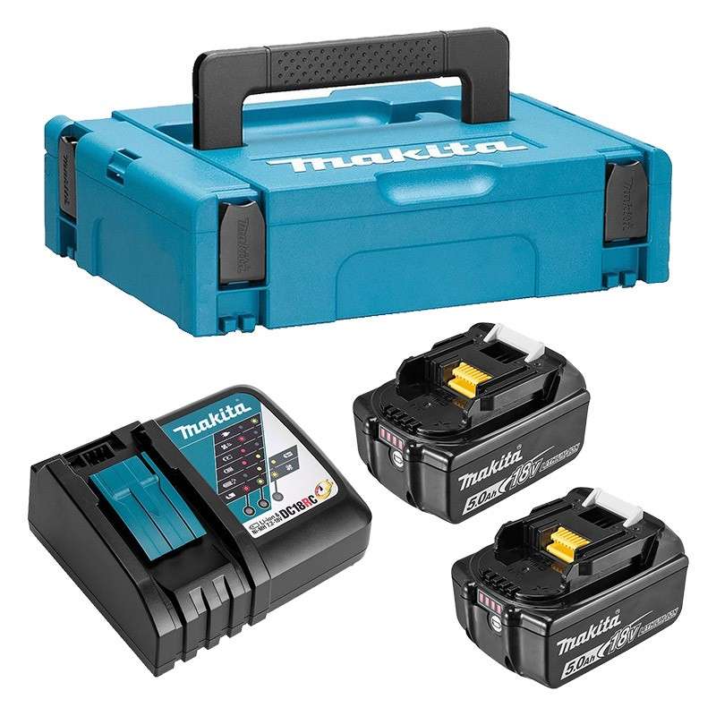 MAKITA Set 197624-2 (Ladegerät DC18RC + 2 Akkus BL1850B + Mak-Pac)