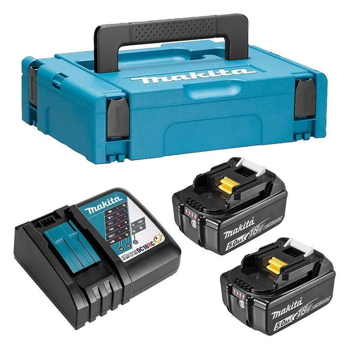 MAKITA Set 197624-2 (Ladegerät DC18RC + 2 Akkus BL1850B + Mak-Pac)
