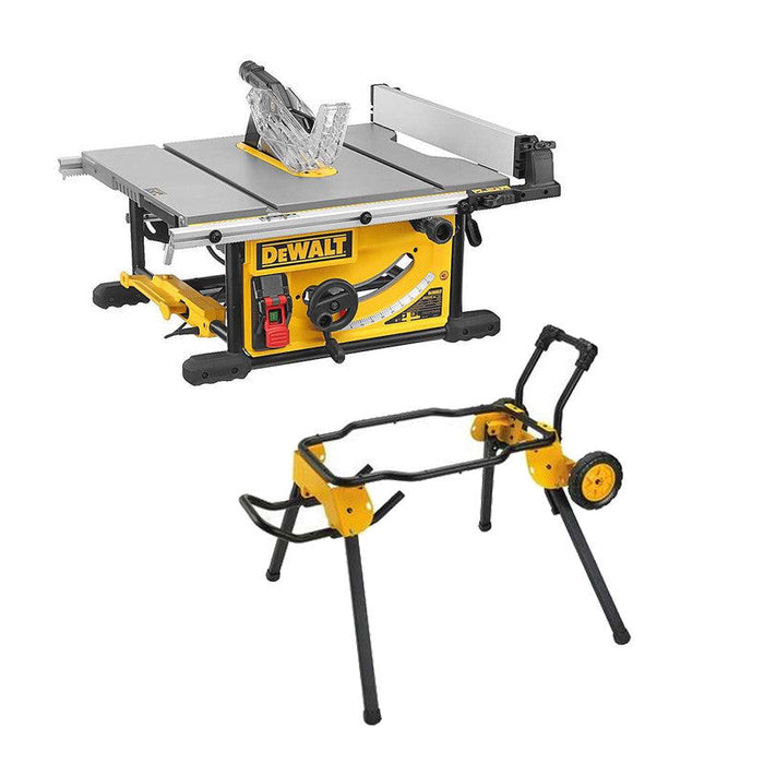 Set Tischkreissäge Ø250mm 2000W DEWALT DWE7492-QS mit fahrbarem Untergestell DWE74911-XJ