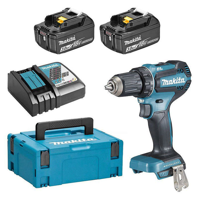 Akku-Bohrschrauber MAKITA DDF485RFJ - 18V Li-Ion - Ø 13mm + 2 Akkus 3Ah